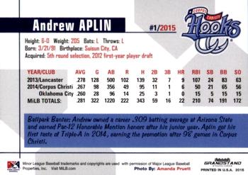 2015 Grandstand Corpus Christi Hooks #NNO Andrew Aplin Back