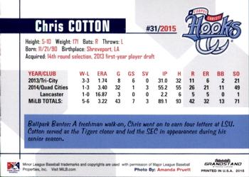 2015 Grandstand Corpus Christi Hooks #NNO Chris Cotton Back