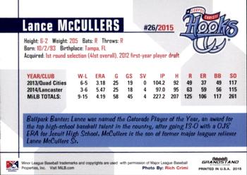 2015 Grandstand Corpus Christi Hooks #NNO Lance McCullers Back