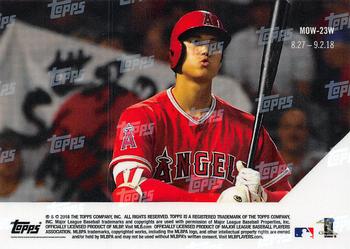 2018 Topps Now Moment of the Week - Gold Winner #MOW-23W Shohei Ohtani Back
