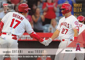 2018 Topps Now Moment of the Week - Gold Winner #MOW-24W Shohei Ohtani / Mike Trout Front