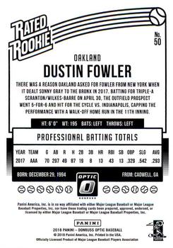2018 Donruss Optic #50 Dustin Fowler Back