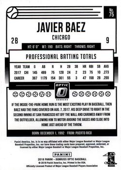 2018 Donruss Optic #75 Javier Baez Back