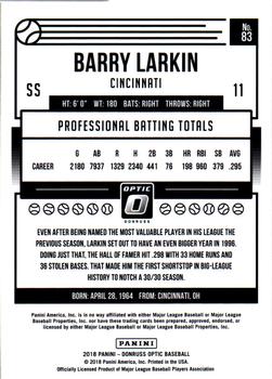 2018 Donruss Optic #83 Barry Larkin Back