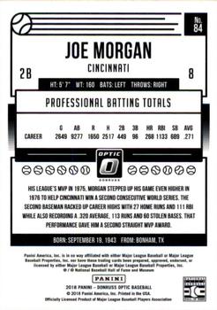 2018 Donruss Optic #84 Joe Morgan Back