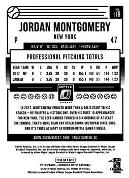 2018 Donruss Optic #118 Jordan Montgomery Back