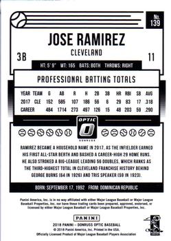 2018 Donruss Optic #139 Jose Ramirez Back