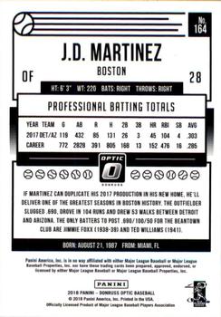 2018 Donruss Optic #164 J.D. Martinez Back