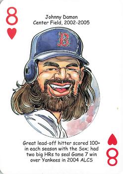 2016 Hero Decks Boston Red Sox Baseball Heroes Playing Cards #8♥ Johnny Damon Front
