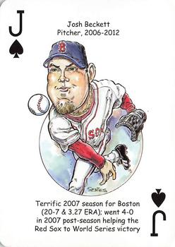 2016 Hero Decks Boston Red Sox Baseball Heroes Playing Cards #J♠ Josh Beckett Front