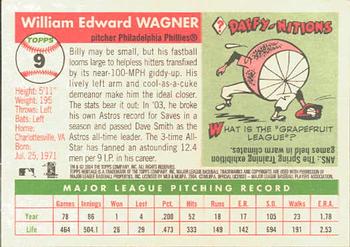 2004 Topps Heritage #9 Billy Wagner Back