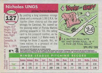 2004 Topps Heritage #127 Nic Ungs Back