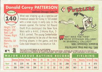 2004 Topps Heritage #140 Corey Patterson Back