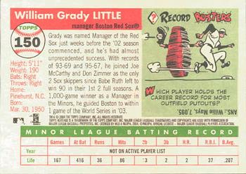 2004 Topps Heritage #150 Grady Little Back