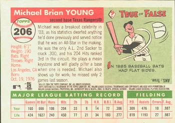2004 Topps Heritage #206 Michael Young Back