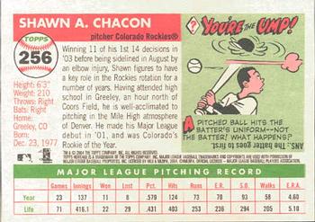 2004 Topps Heritage #256 Shawn Chacon Back