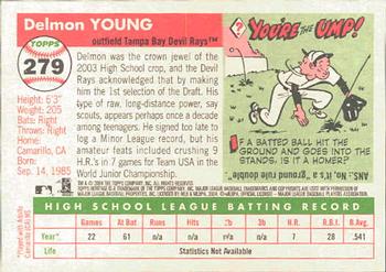 2004 Topps Heritage #279 Delmon Young Back