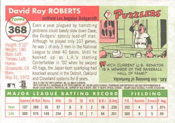 2004 Topps Heritage #368 Dave Roberts Back