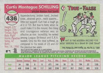 2004 Topps Heritage #436 Curt Schilling Back