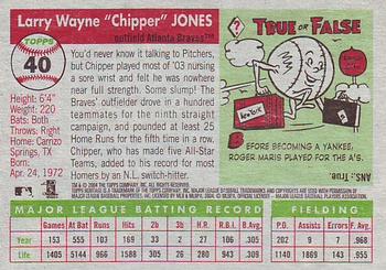 2004 Topps Heritage #40 Chipper Jones Back