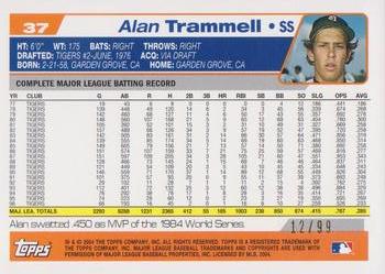 2004 Topps Retired Signature Edition - Black #37 Alan Trammell Back