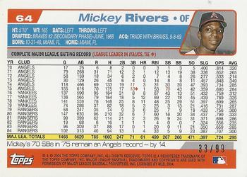 2004 Topps Retired Signature Edition - Black #64 Mickey Rivers Back