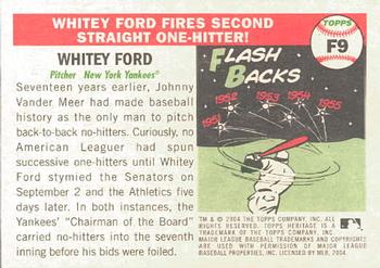 2004 Topps Heritage - Flashbacks #F9 Whitey Ford Back