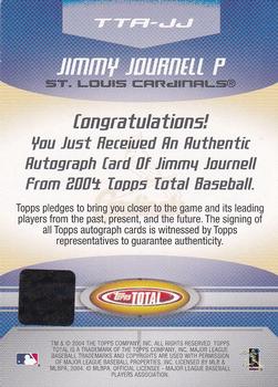 2004 Topps Total - Signatures #TTA-JJ Jimmy Journell Back