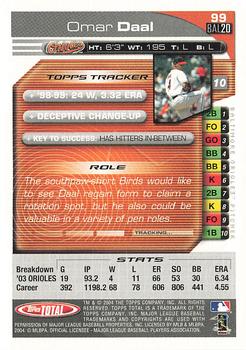 2004 Topps Total - Silver #99 Omar Daal Back