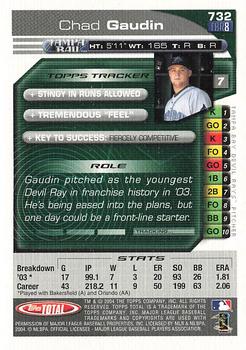 2004 Topps Total - Silver #732 Chad Gaudin Back