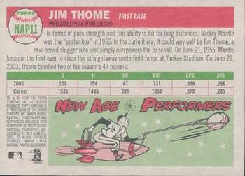 2004 Topps Heritage - New Age Performers #NAP11 Jim Thome Back