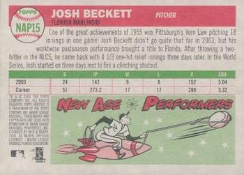 2004 Topps Heritage - New Age Performers #NAP15 Josh Beckett Back