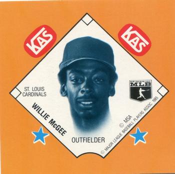 1985 KAS Discs - 1985 KAS Squares #NNO Willie McGee Front