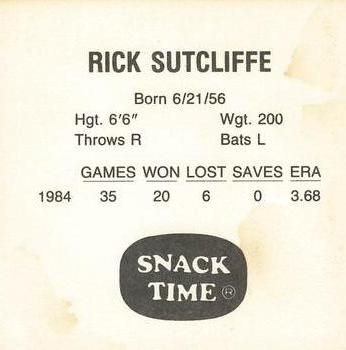 1985 KAS Discs - 1985 KAS Squares #NNO Rick Sutcliffe Back