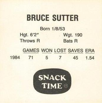 1985 KAS Discs - 1985 KAS Squares #NNO Bruce Sutter Back