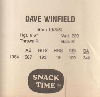 1985 KAS Discs - 1985 KAS Squares #NNO Dave Winfield Back