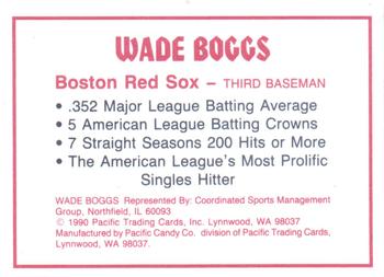 1990 Pacific Candy Co. #NNO Wade Boggs Back