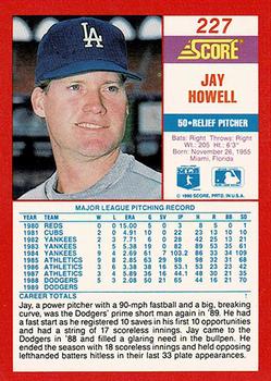 1990 Score - Promos #227 Jay Howell Back