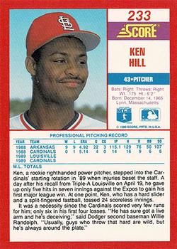 1990 Score - Promos #233 Ken Hill Back