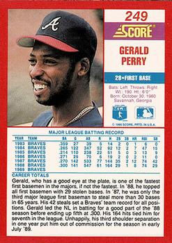 1990 Score - Promos #249 Gerald Perry Back