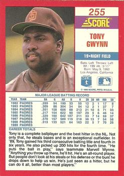 1990 Score - Promos #255 Tony Gwynn Back