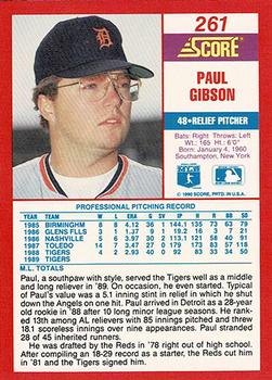1990 Score - Promos #261 Paul Gibson Back
