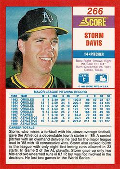 1990 Score - Promos #266 Storm Davis Back