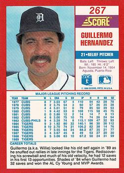1990 Score - Promos #267 Guillermo Hernandez Back
