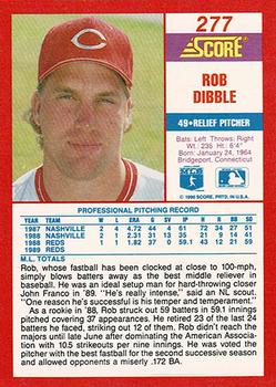 1990 Score - Promos #277 Rob Dibble Back