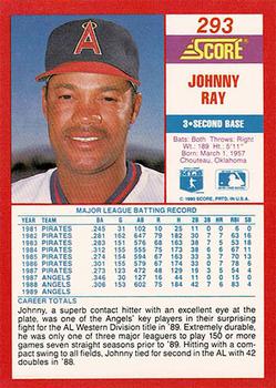 1990 Score - Promos #293 Johnny Ray Back