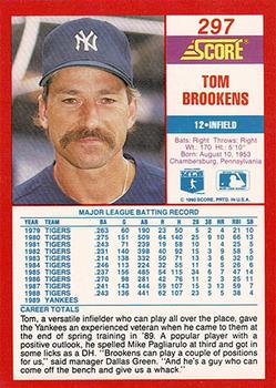 1990 Score - Promos #297 Tom Brookens Back