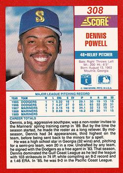 1990 Score - Promos #308 Dennis Powell Back