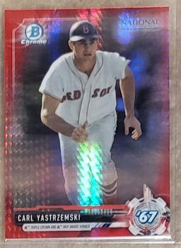 2017 Bowman Chrome - National Sports Collectors Convention Red Refractors #BNR-CY Carl Yastrzemski Front