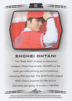 2018 Leaf #02 Shohei Ohtani Back